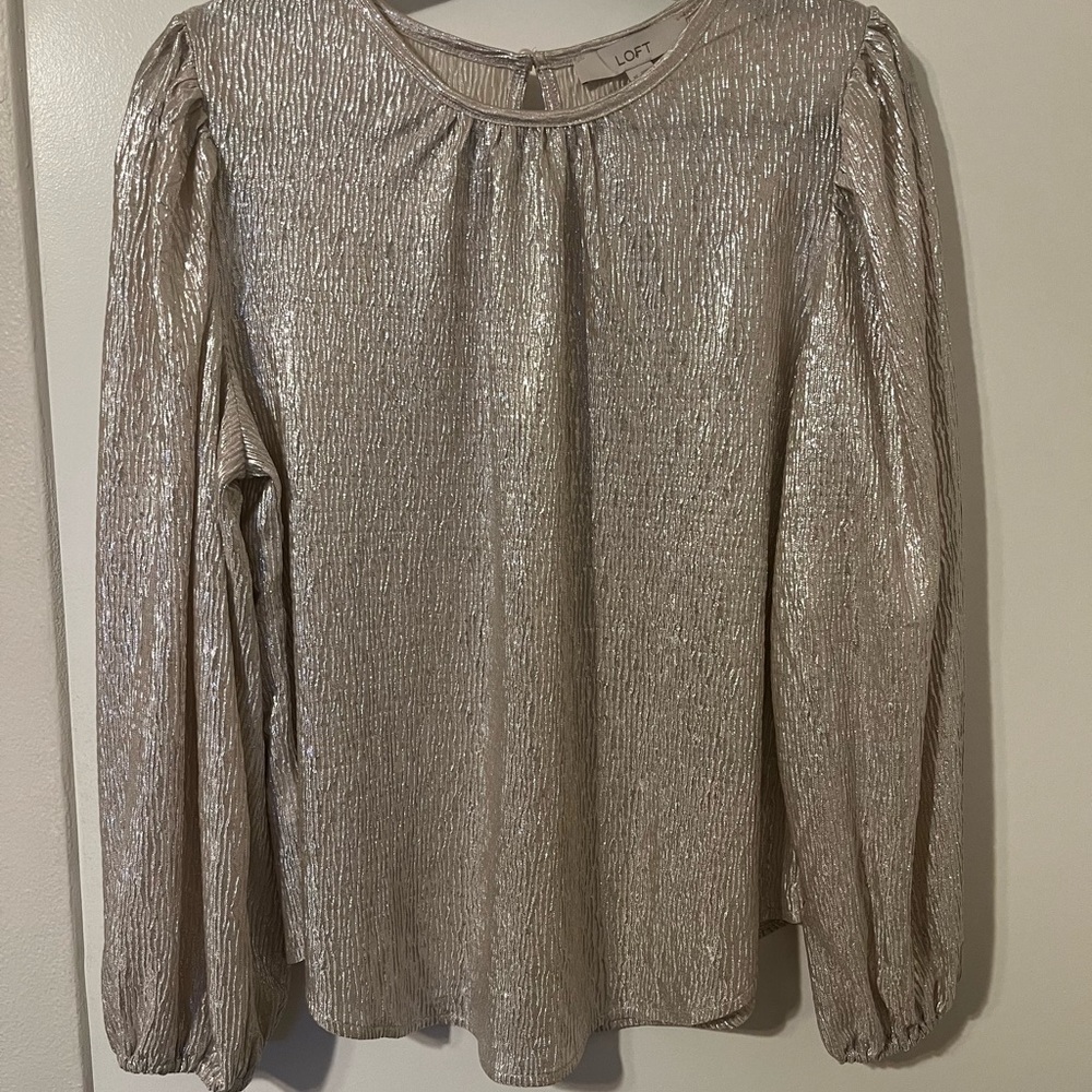 LOFT Shimmering Champagne Blouse